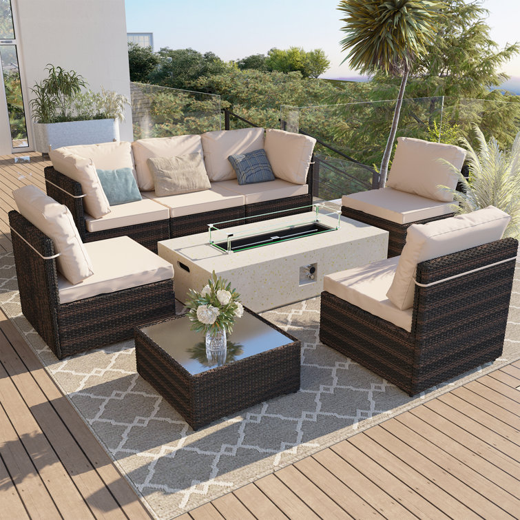 9 piece best sale rattan patio set